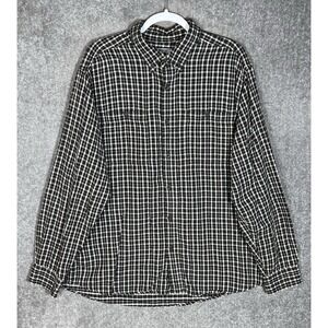Guide Series Flannel Button Down Shirt Mens Sz XL Brown Green Cotton Pockets